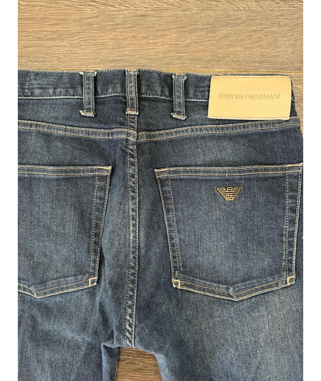 EMPORIO ARMANI Темно-синие хлопко-эластановые джинсы скинни, фото 5