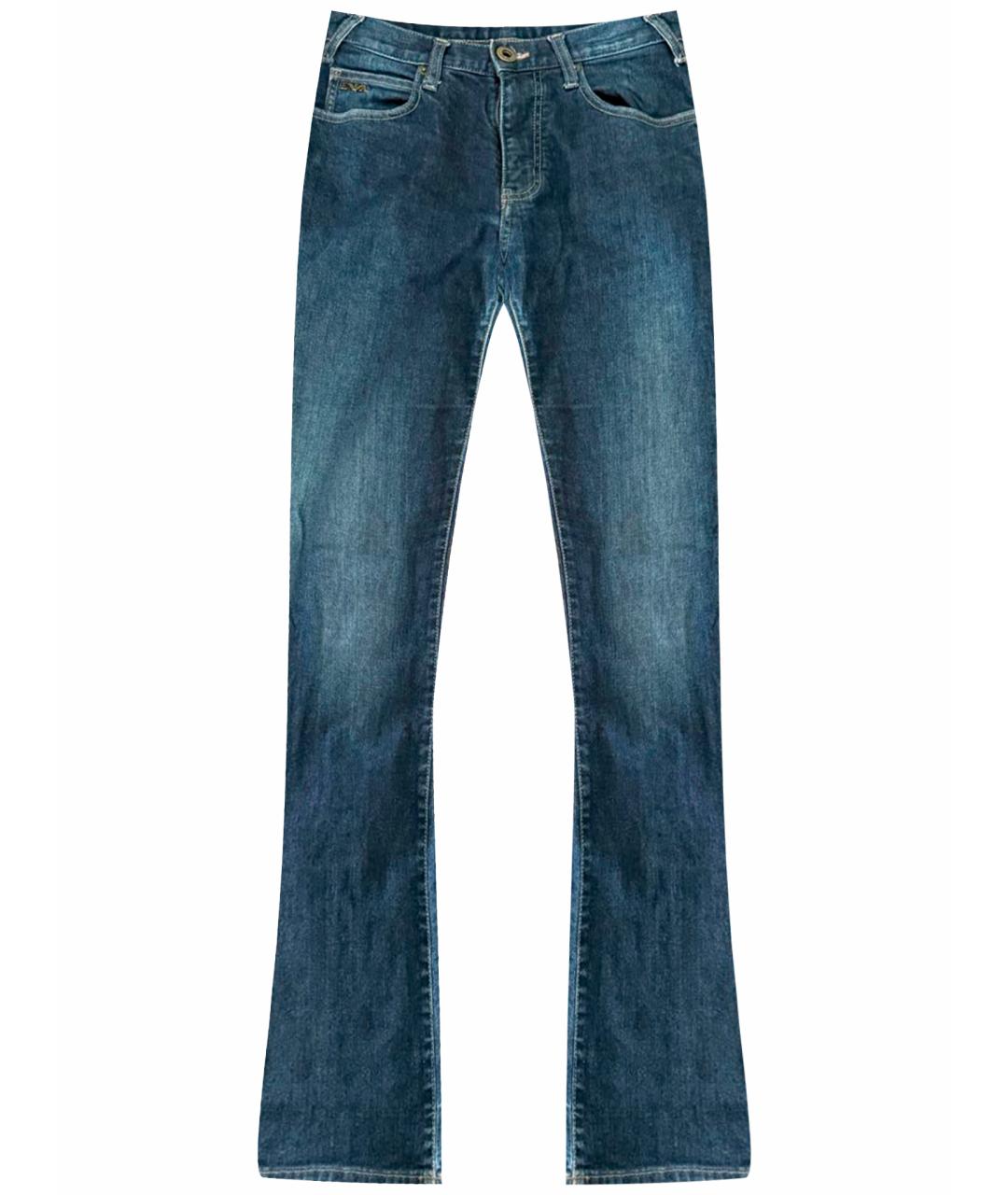 EMPORIO ARMANI Темно-синие хлопко-эластановые джинсы скинни, фото 1