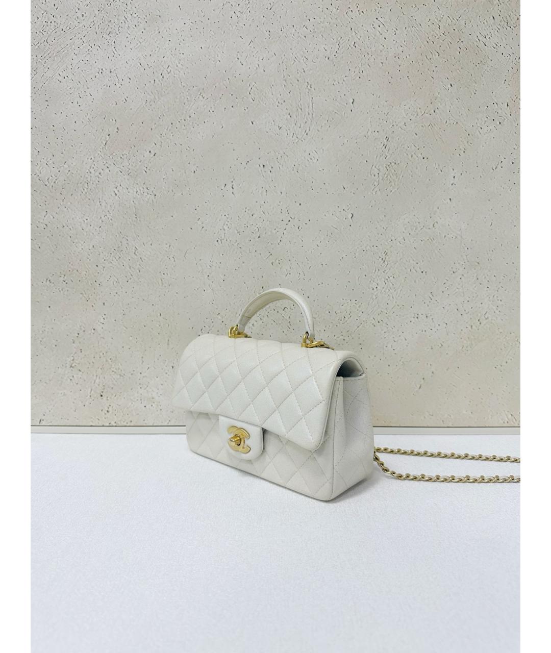 CHANEL Белая кожаная сумка тоут, фото 3