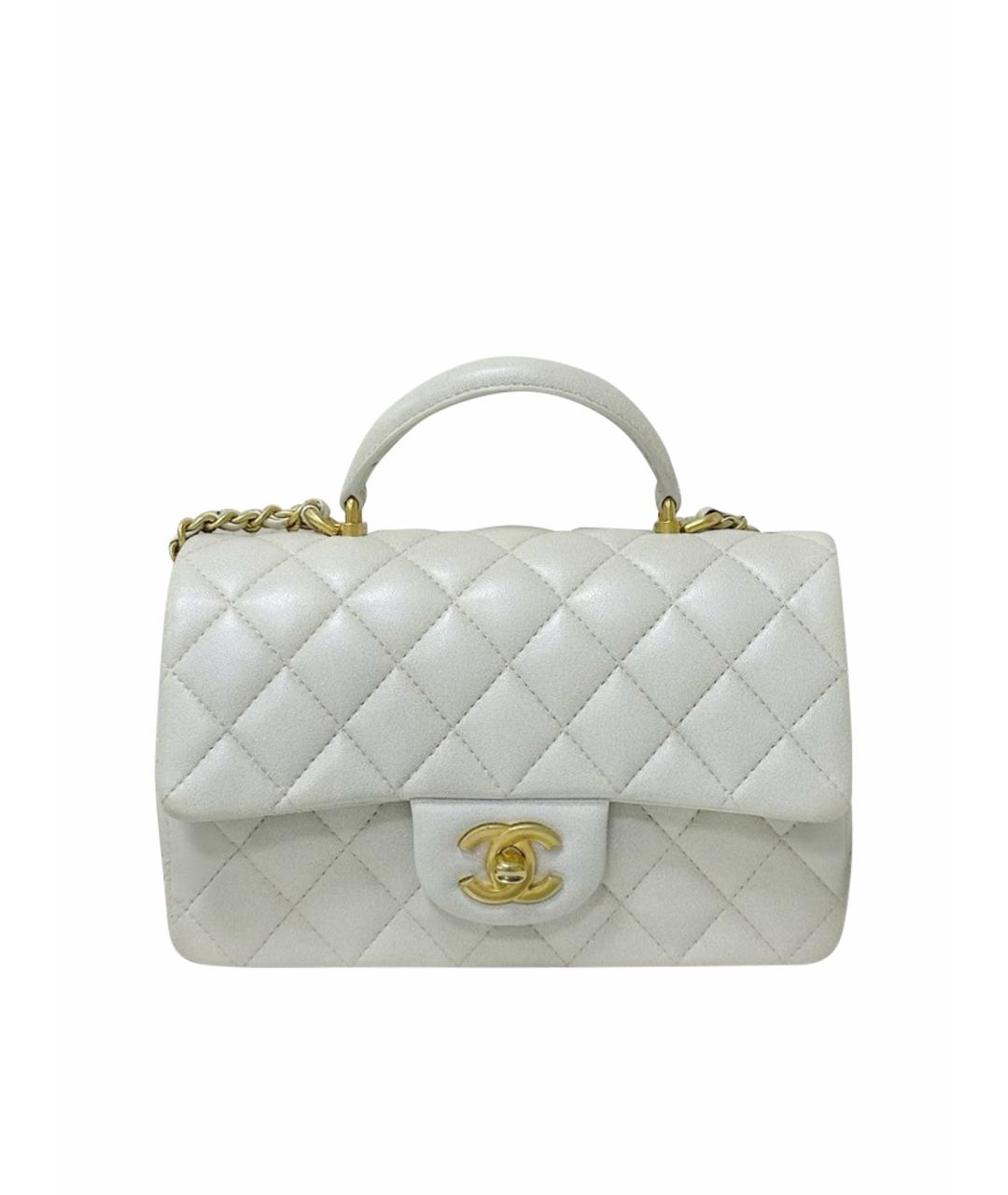 CHANEL Белая кожаная сумка тоут, фото 1