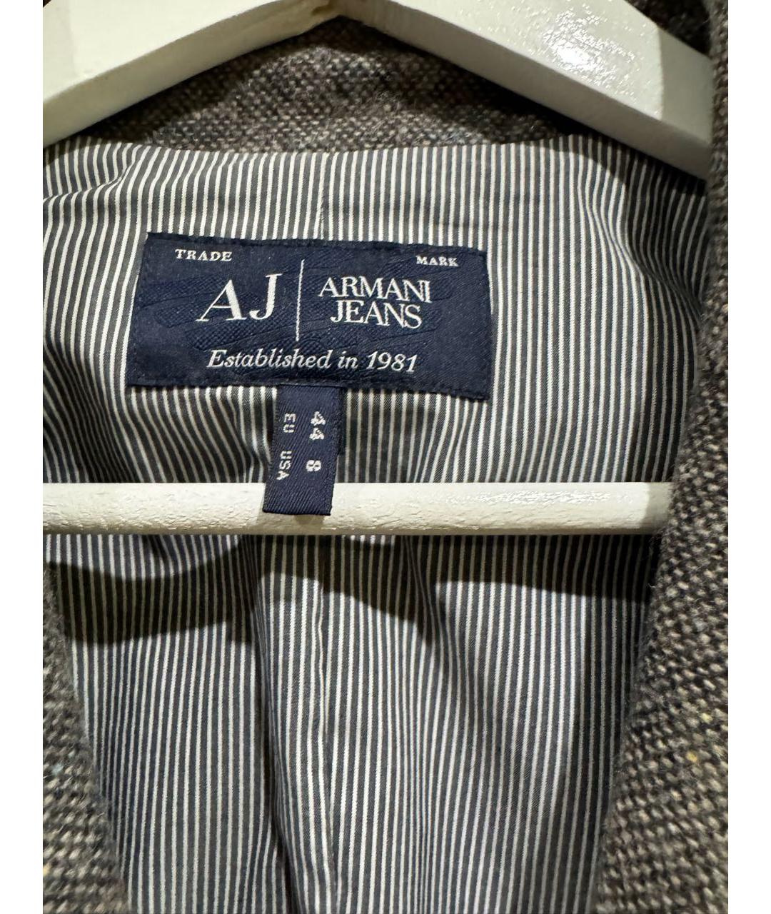 ARMANI JEANS Бежевый шерстяной жакет/пиджак, фото 3