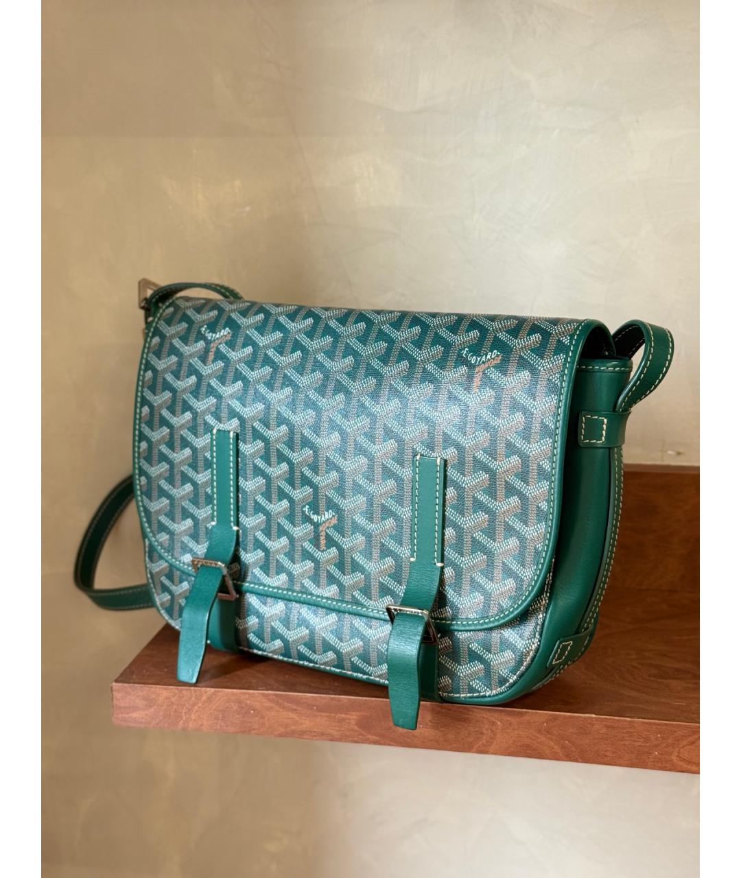 GOYARD Зеленая сумка через плечо из искусственной кожи, фото 3