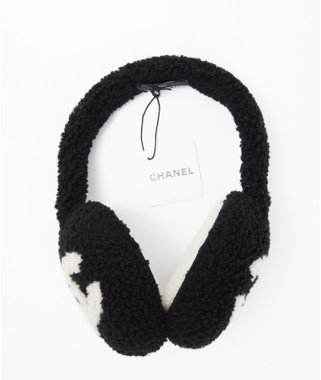 CHANEL Черные шерстяные наушники, фото 5