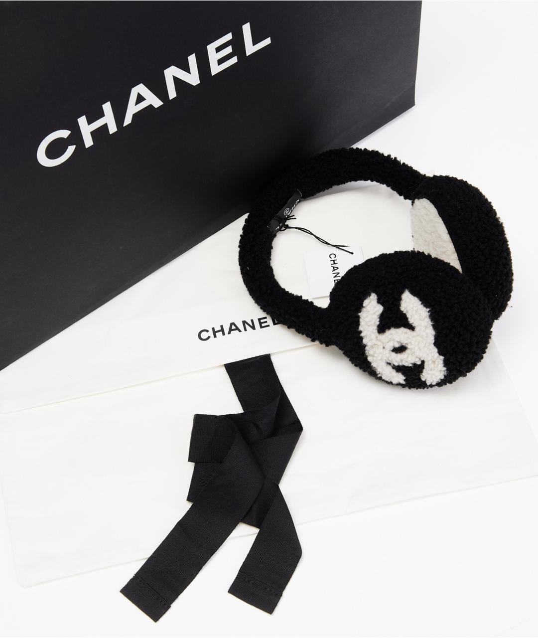 CHANEL Черные шерстяные наушники, фото 4