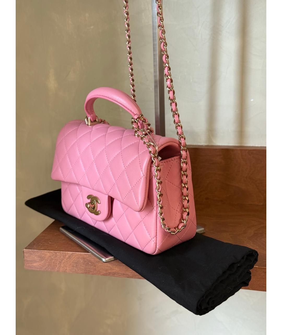 CHANEL Розовая кожаная сумка тоут, фото 3
