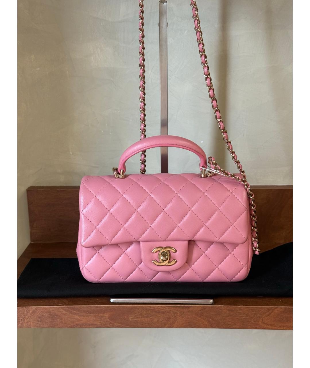 CHANEL Розовая кожаная сумка тоут, фото 10