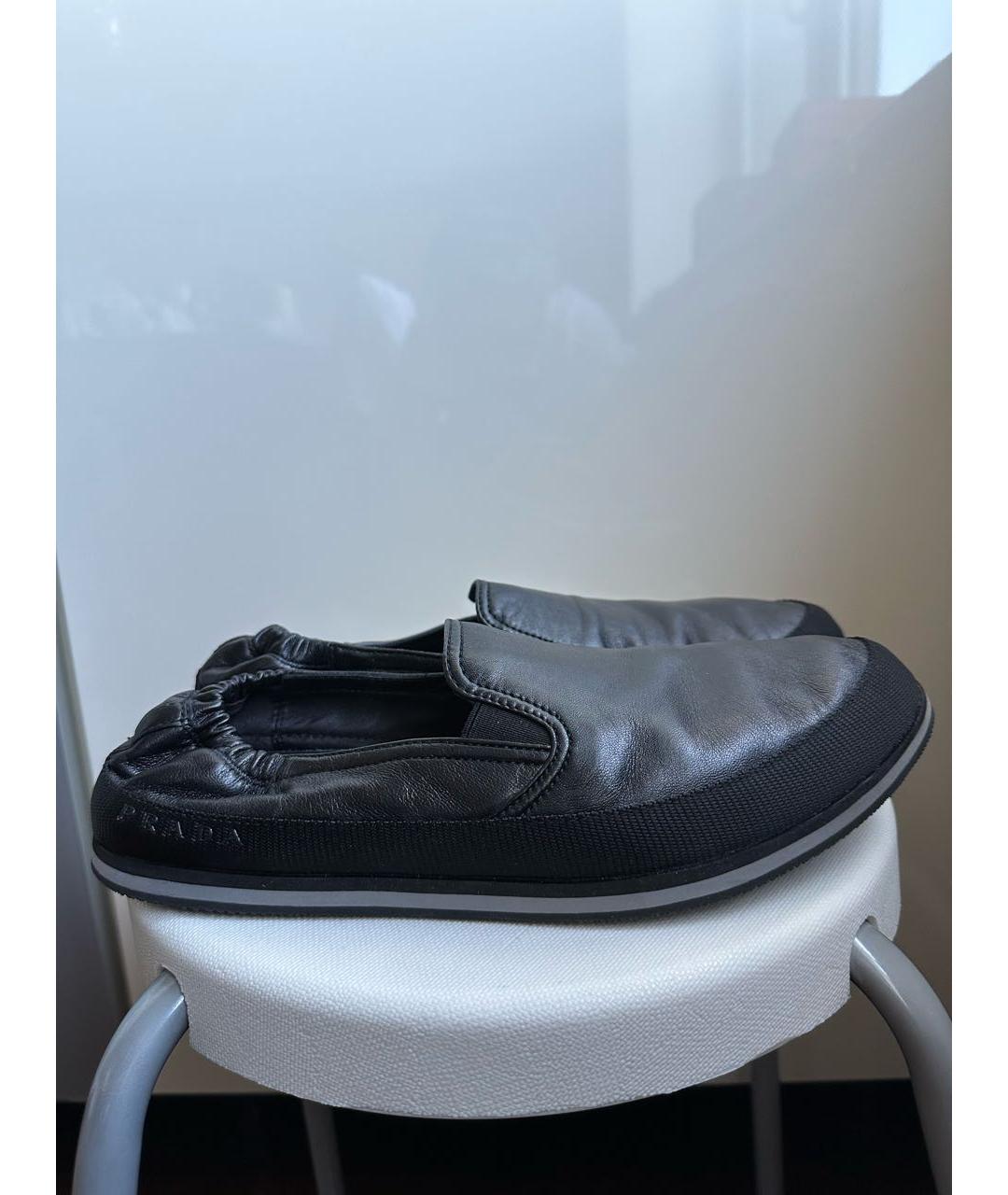 PRADA Черные кожаные мокасины, фото 9