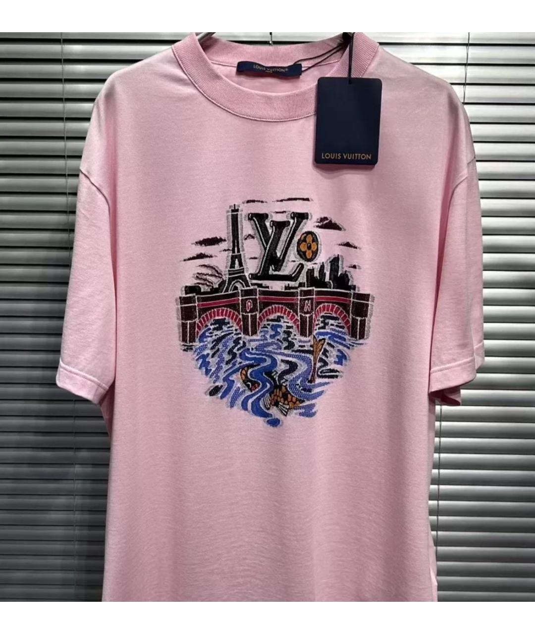 LOUIS VUITTON Розовая футболка, фото 4