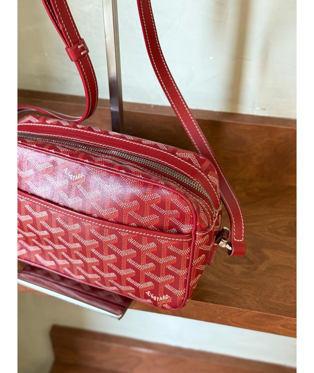 GOYARD Красная сумка через плечо из искусственной кожи, фото 3