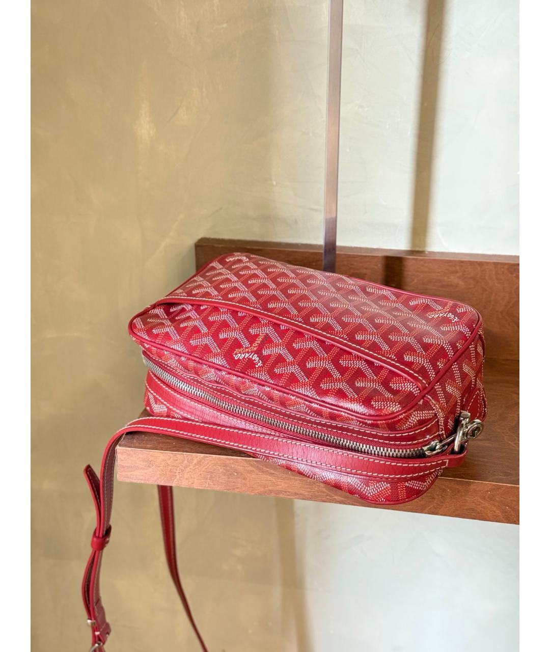 GOYARD Красная сумка через плечо из искусственной кожи, фото 9