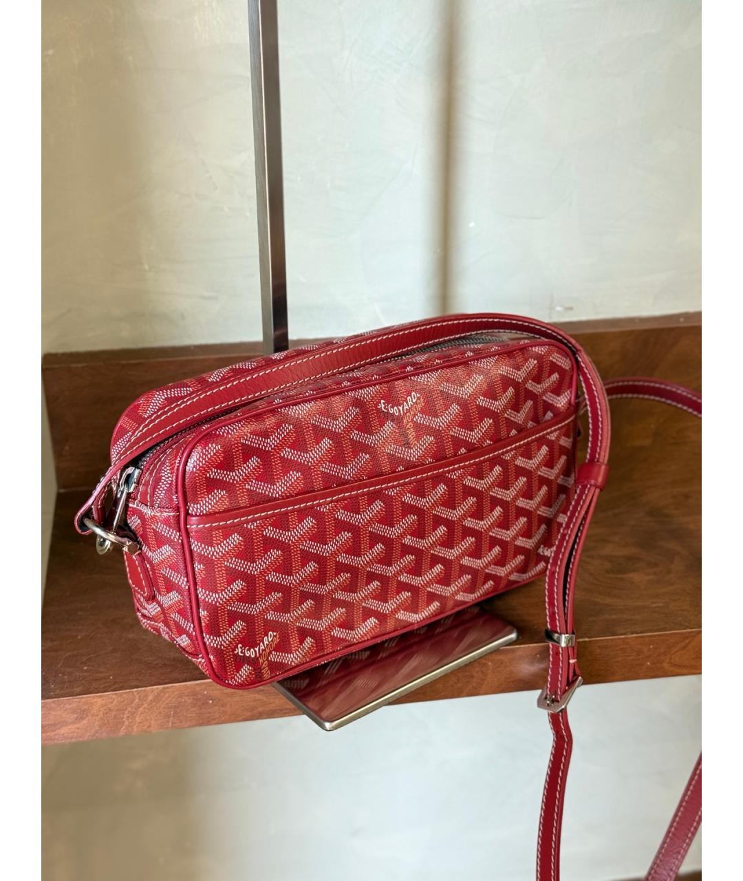 GOYARD Красная сумка через плечо из искусственной кожи, фото 5