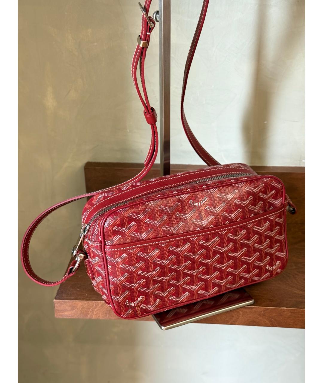 GOYARD Красная сумка через плечо из искусственной кожи, фото 4