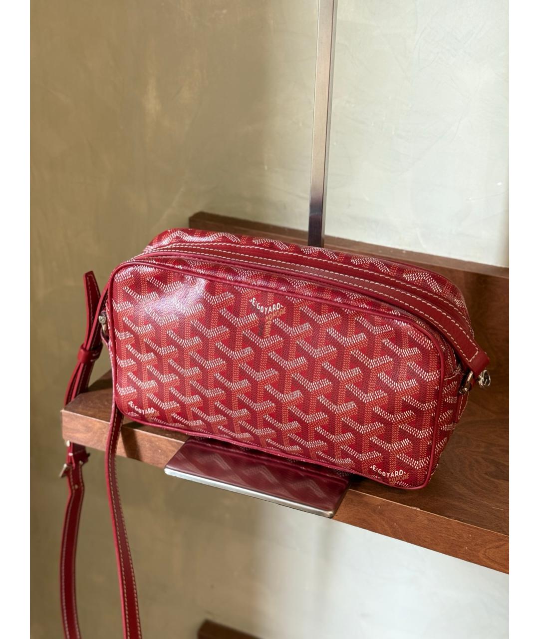 GOYARD Красная сумка через плечо из искусственной кожи, фото 7