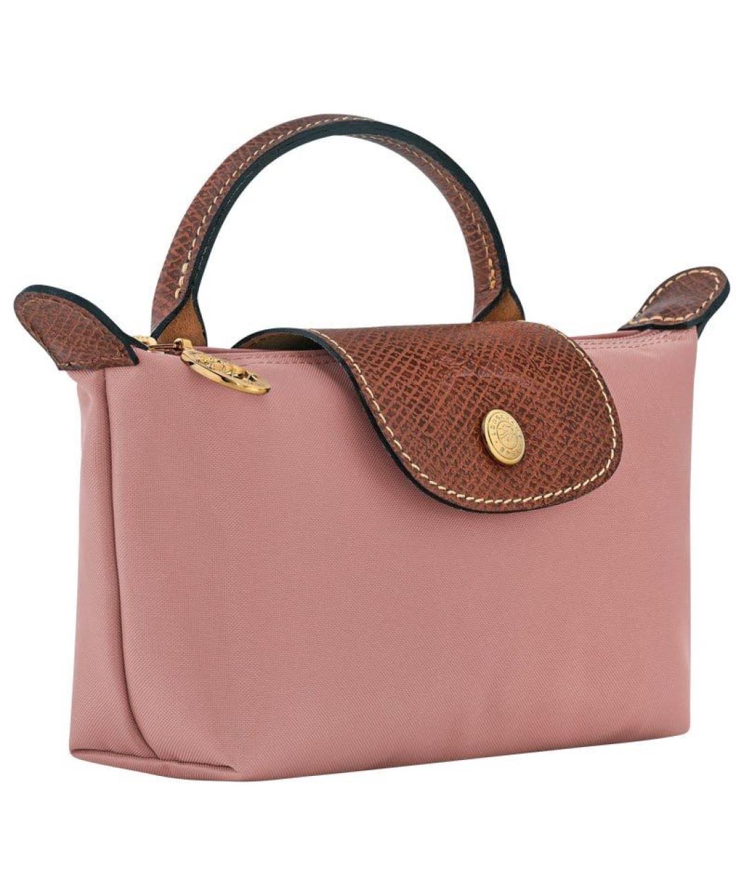 LONGCHAMP Розовая тканевая сумка с короткими ручками, фото 2
