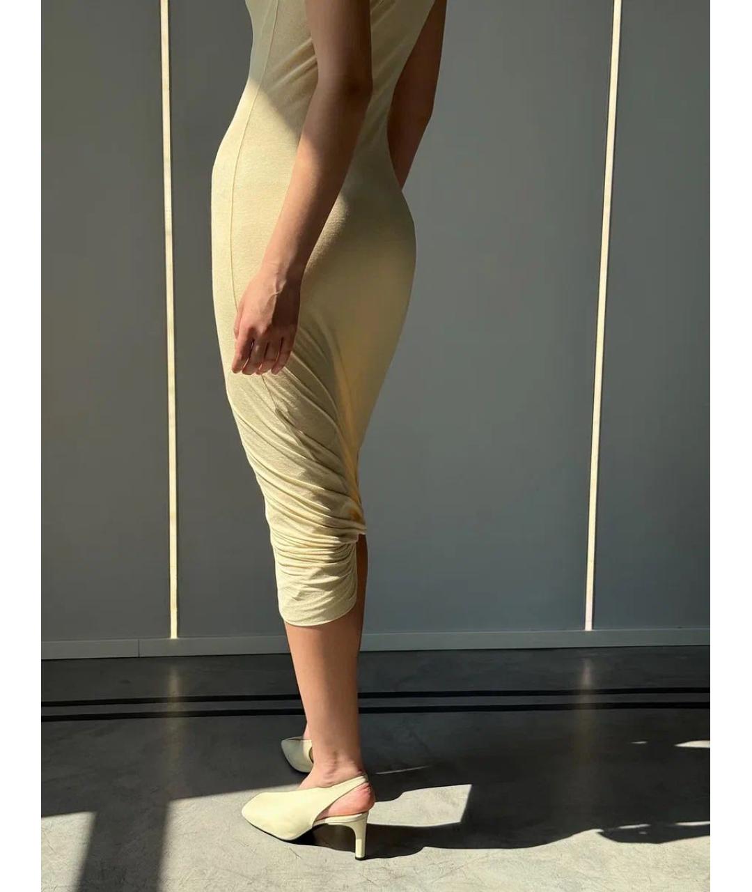 JIL SANDER Белое хлопковое повседневное платье, фото 3