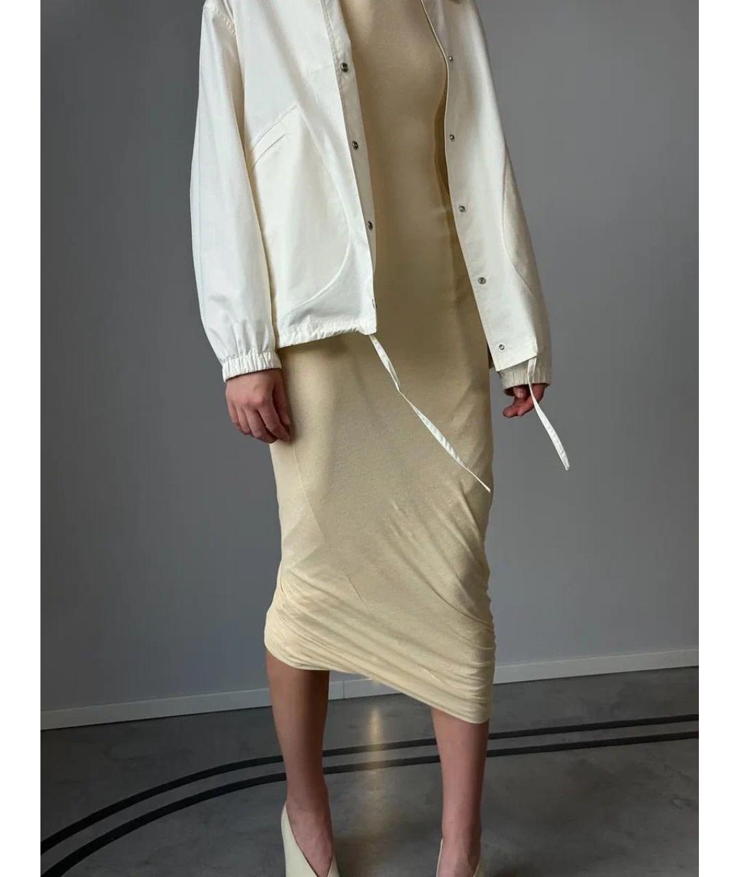 JIL SANDER Бежевая хлопковая куртка, фото 4