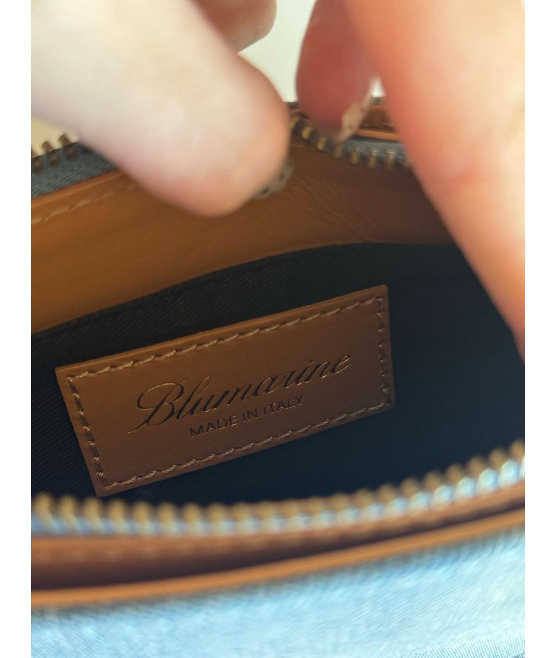 BLUMARINE Голубая деним сумка с короткими ручками, фото 5