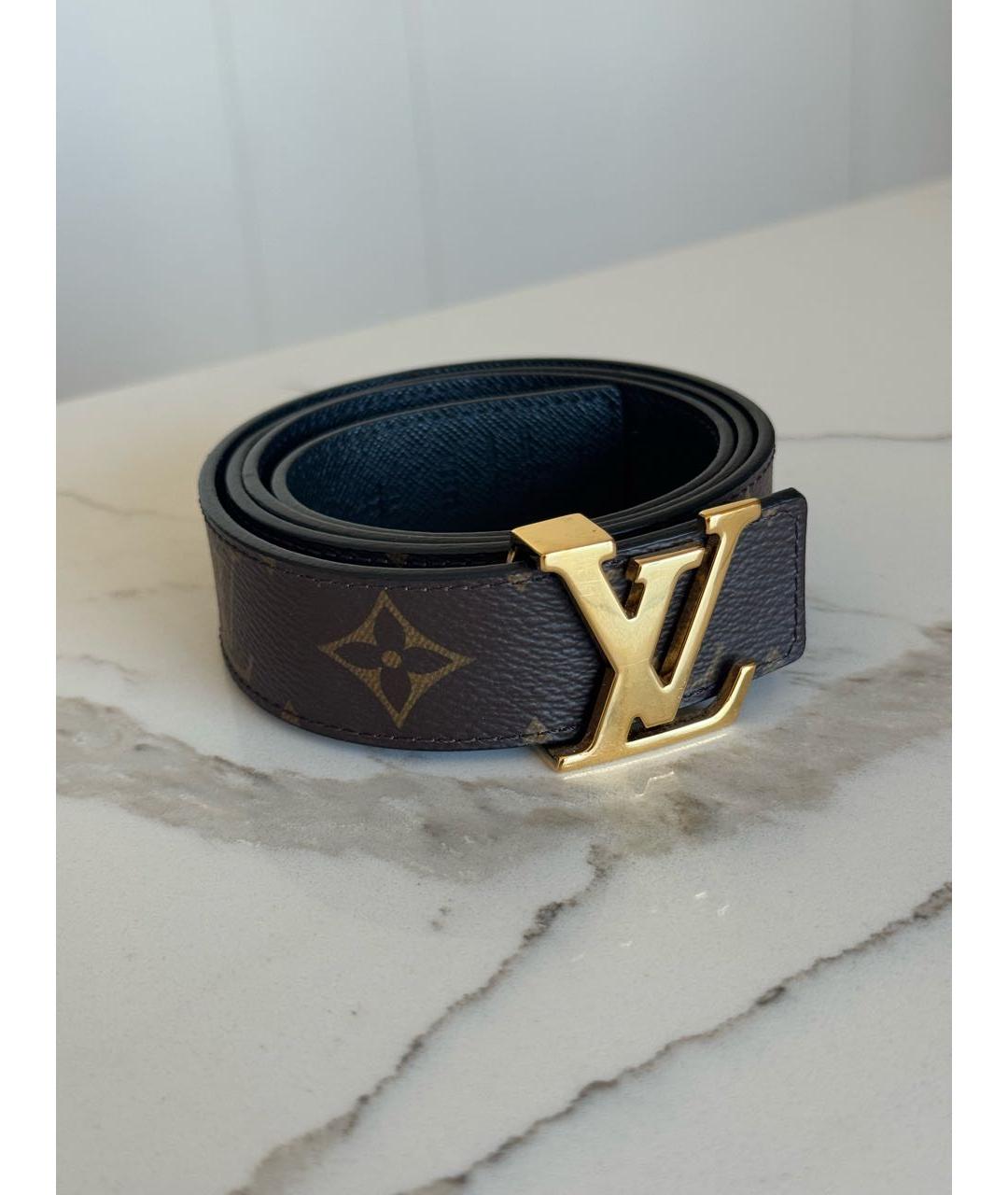 LOUIS VUITTON Коричневый кожаный ремень, фото 4
