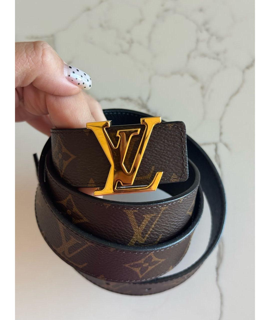 LOUIS VUITTON Коричневый кожаный ремень, фото 2