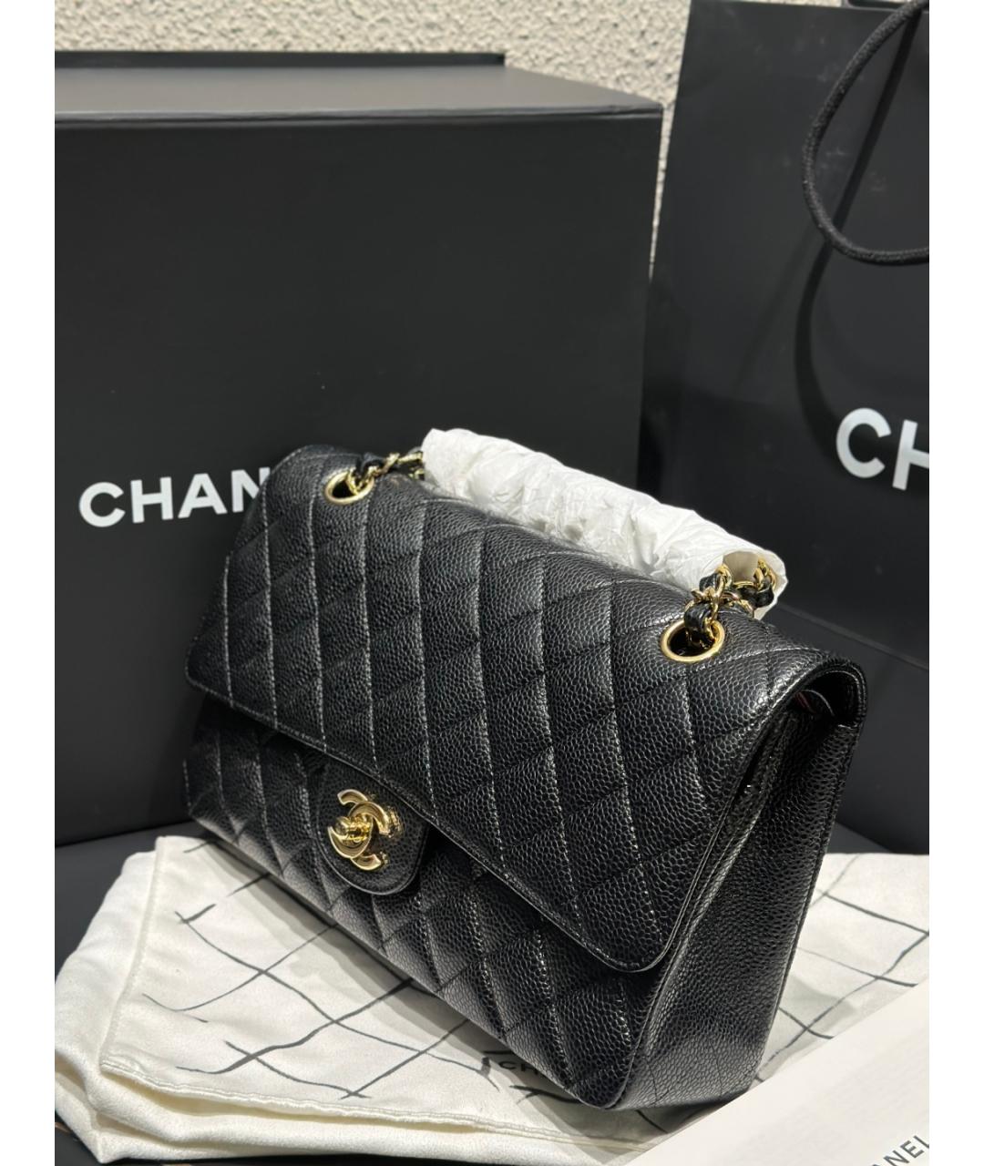 CHANEL Черная кожаная сумка тоут, фото 4