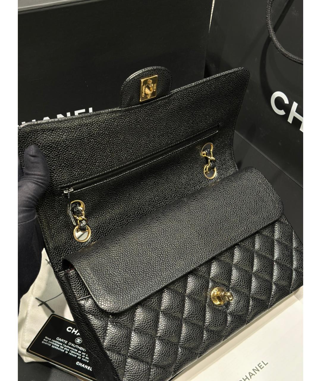 CHANEL Черная кожаная сумка тоут, фото 7