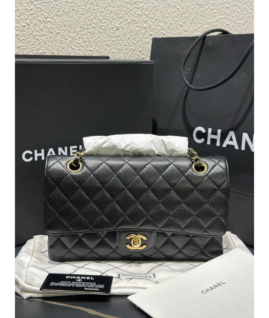 CHANEL Черная кожаная сумка тоут, фото 10