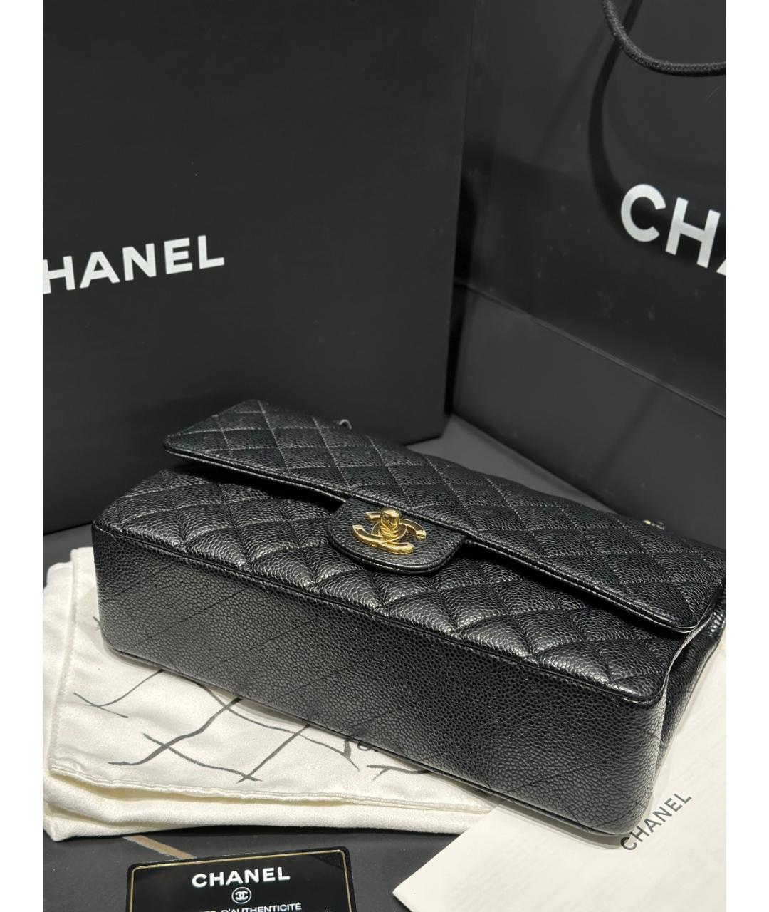 CHANEL Черная кожаная сумка тоут, фото 5