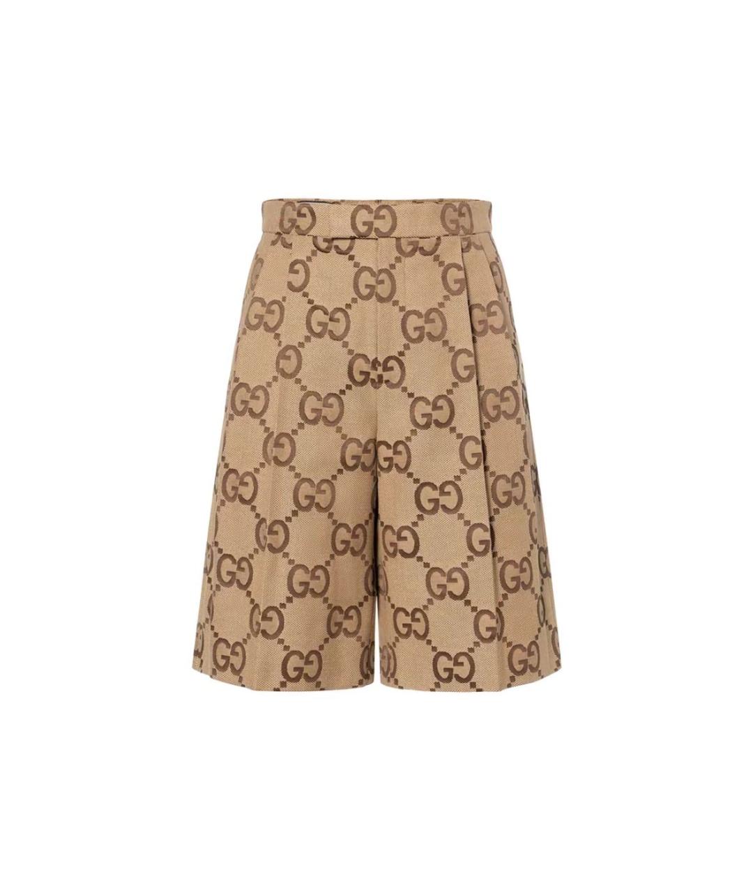 GUCCI Горчичные шорты, фото 4