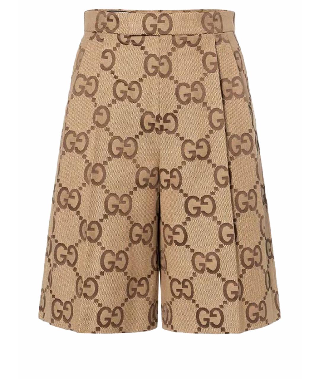 GUCCI Горчичные шорты, фото 1