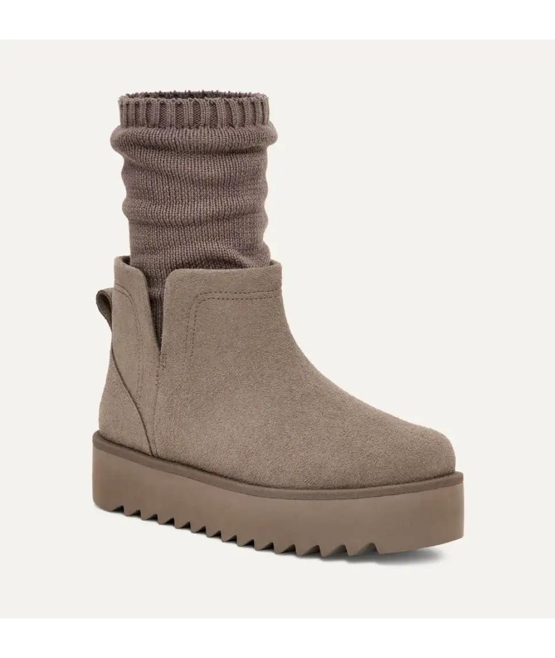 UGG AUSTRALIA Антрацитовые замшевые ботинки, фото 9