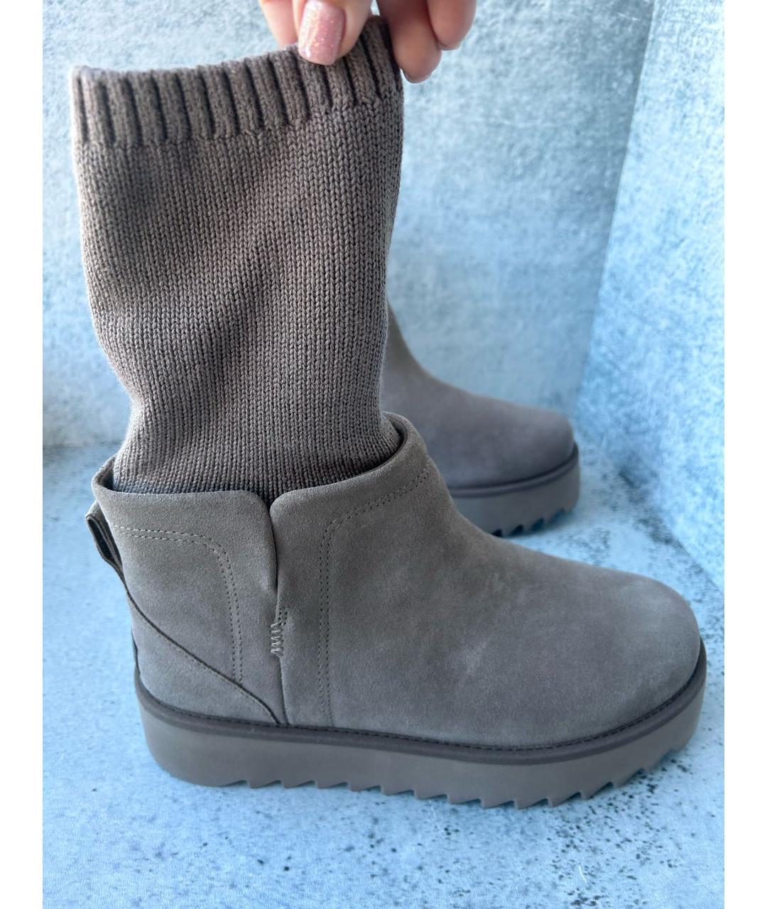 UGG AUSTRALIA Антрацитовые замшевые ботинки, фото 6