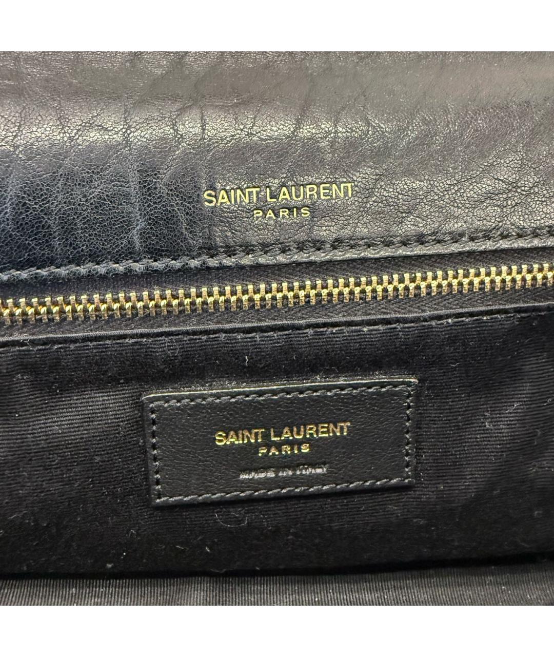 SAINT LAURENT Черная кожаная сумка через плечо, фото 6