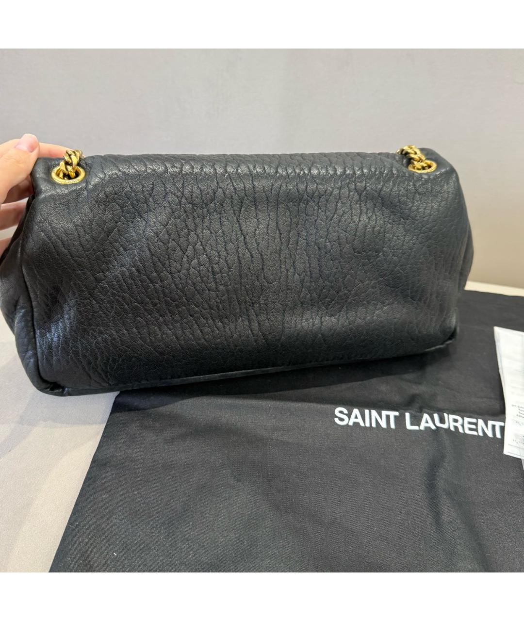 SAINT LAURENT Черная кожаная сумка через плечо, фото 4