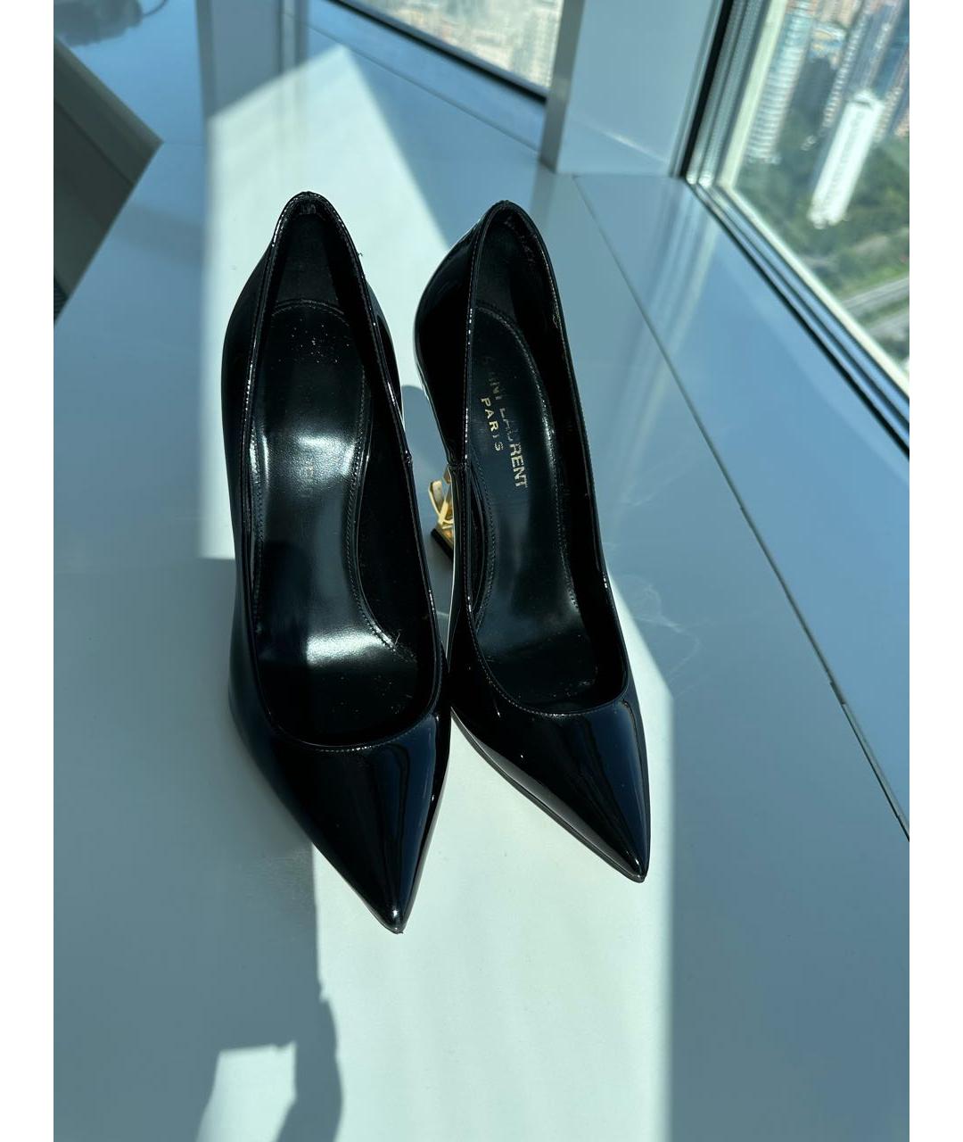 SAINT LAURENT Черные туфли из лакированной кожи, фото 2