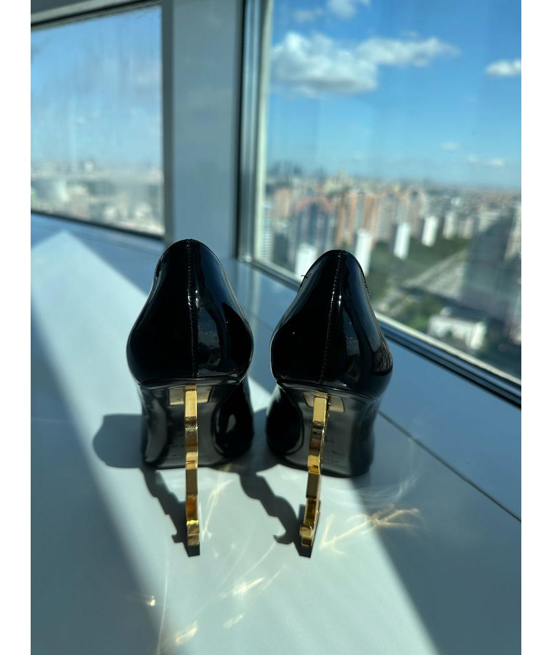 SAINT LAURENT Черные туфли из лакированной кожи, фото 4