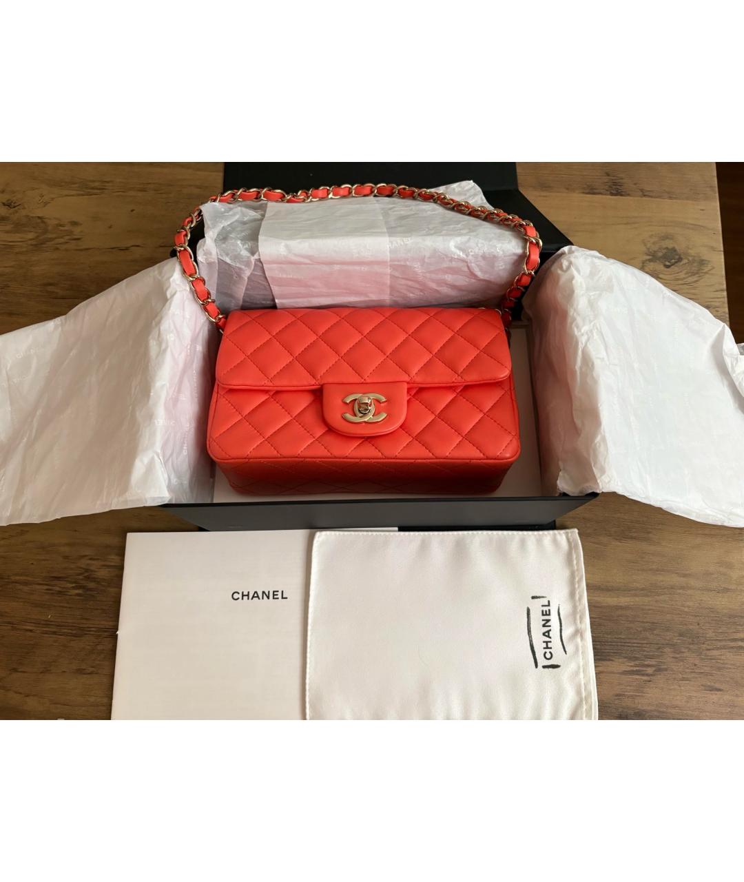 CHANEL Красная кожаная сумка тоут, фото 9
