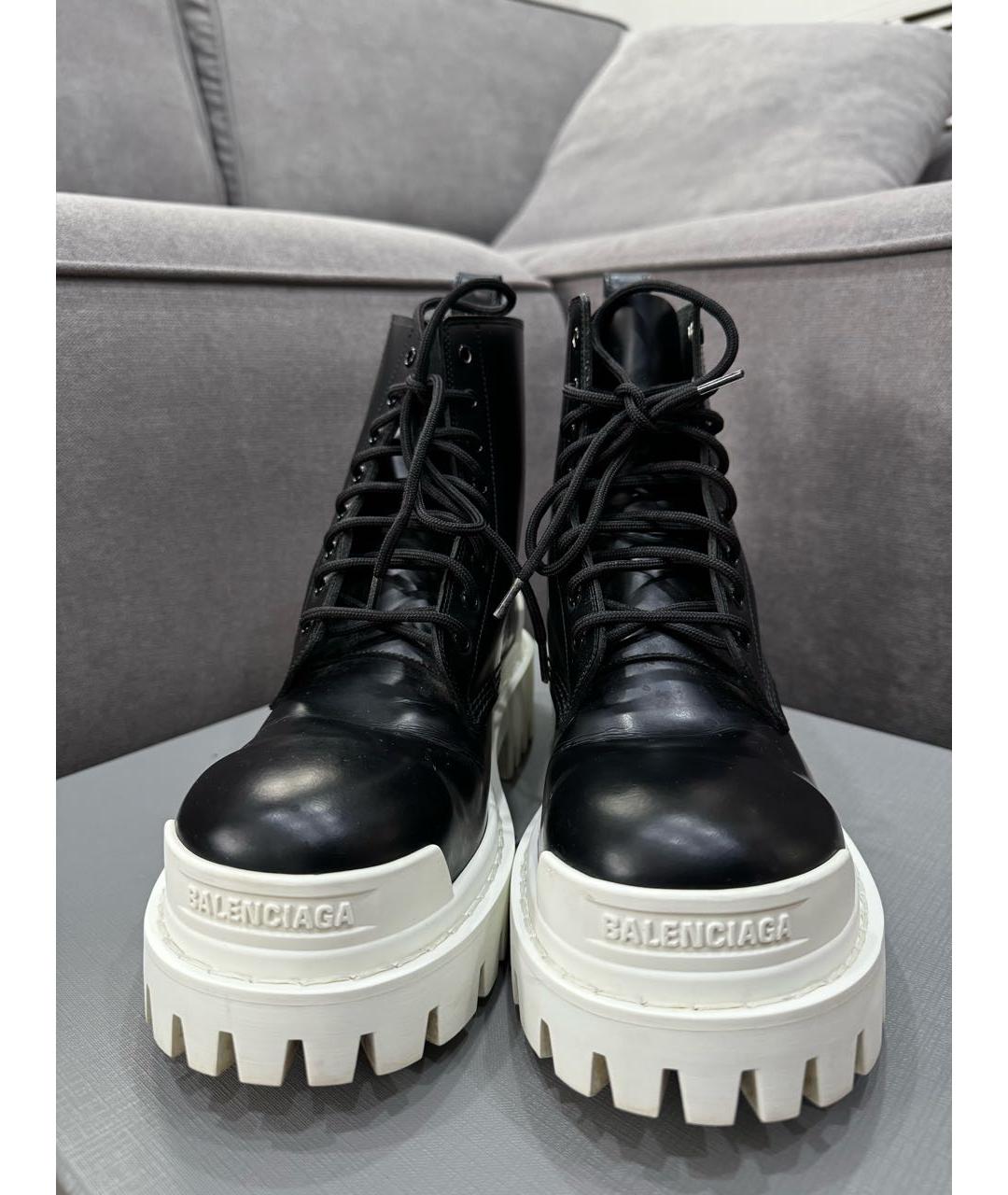 BALENCIAGA Черные кожаные ботинки, фото 2