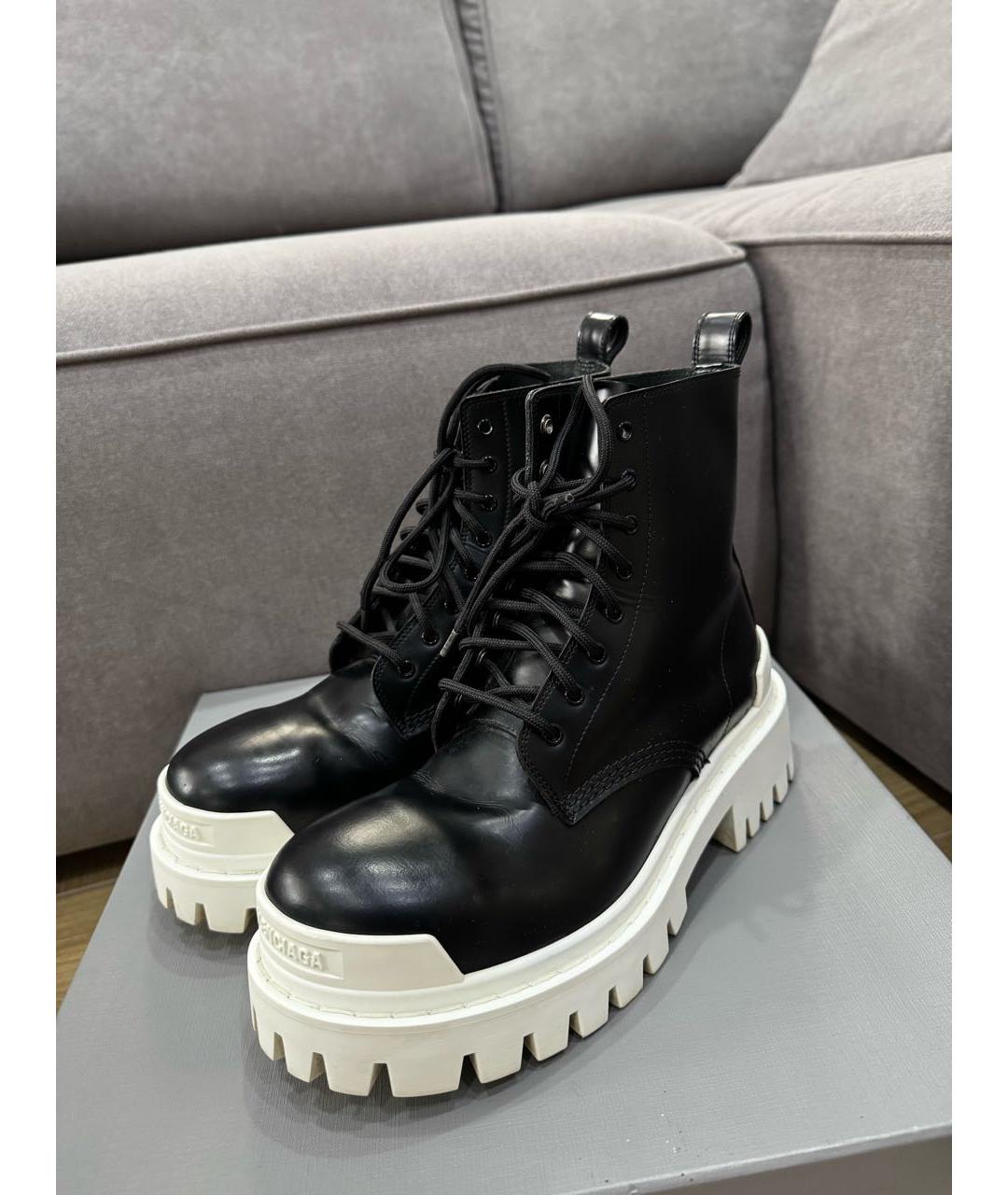 BALENCIAGA Черные кожаные ботинки, фото 7