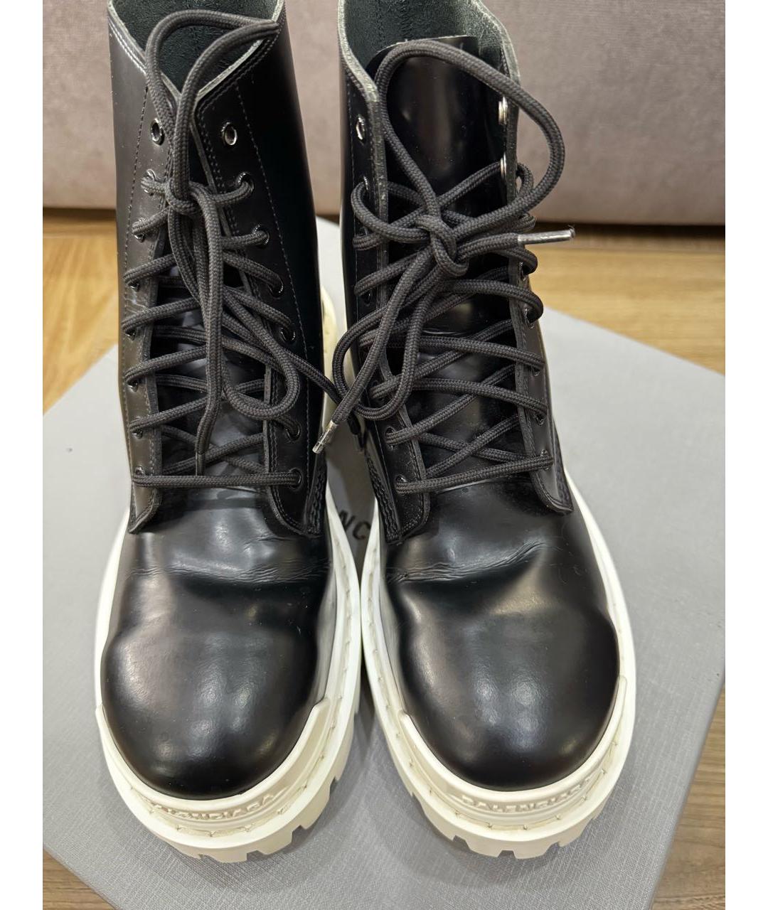 BALENCIAGA Черные кожаные ботинки, фото 3
