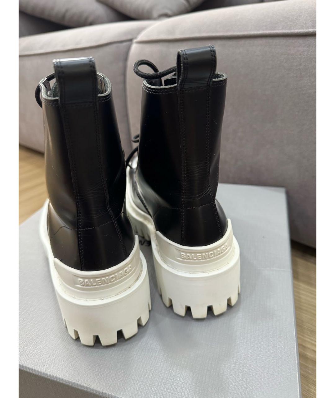 BALENCIAGA Черные кожаные ботинки, фото 4