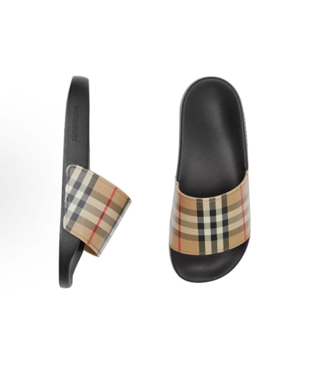 BURBERRY Бежевые шлепанцы, фото 4