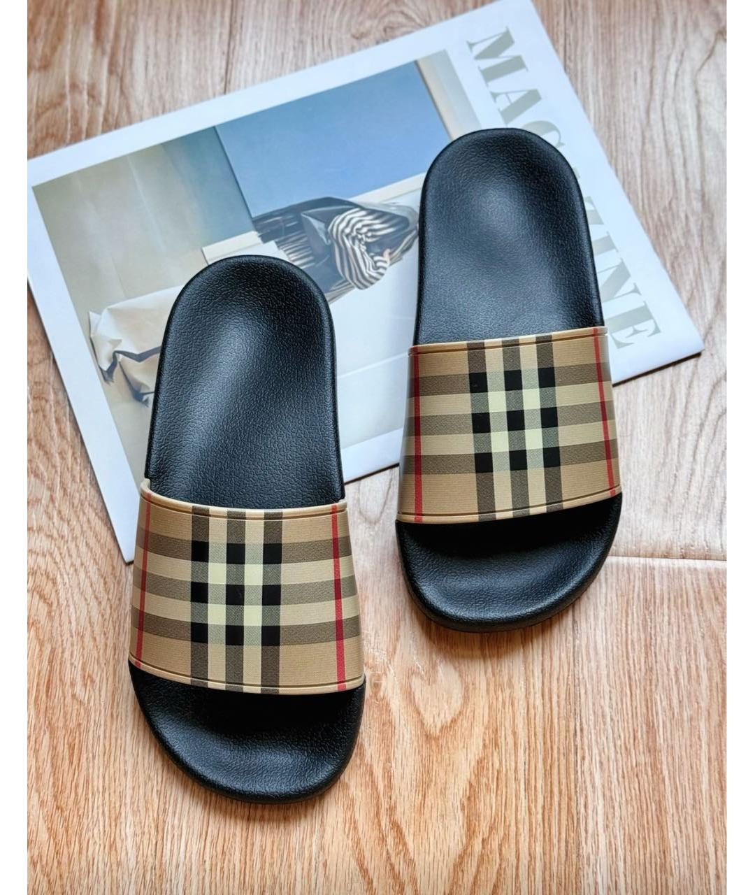 BURBERRY Бежевые шлепанцы, фото 6