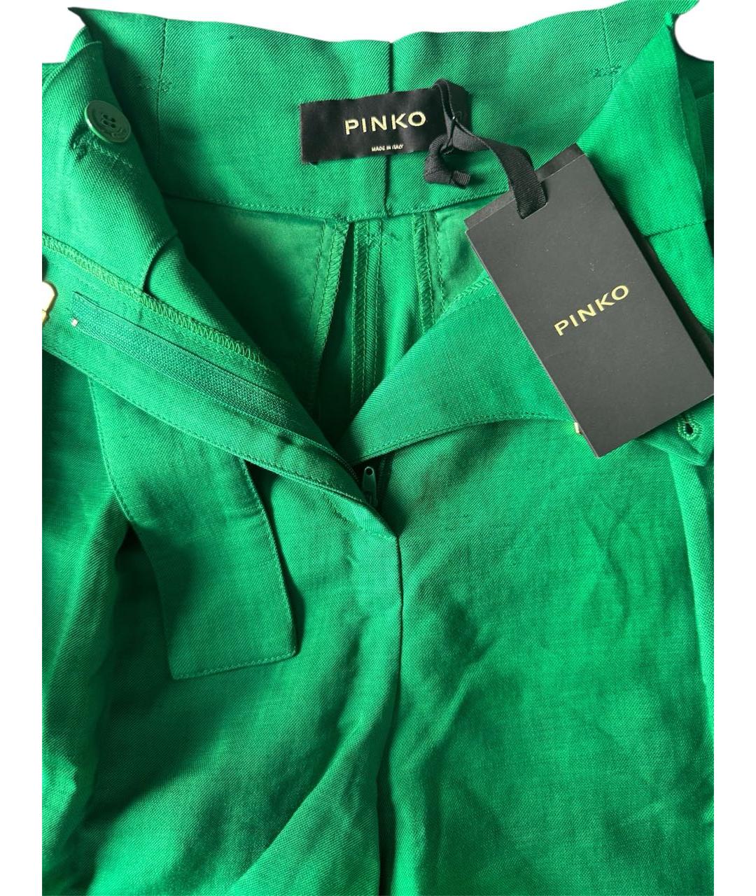 PINKO Зеленые льняные шорты, фото 3