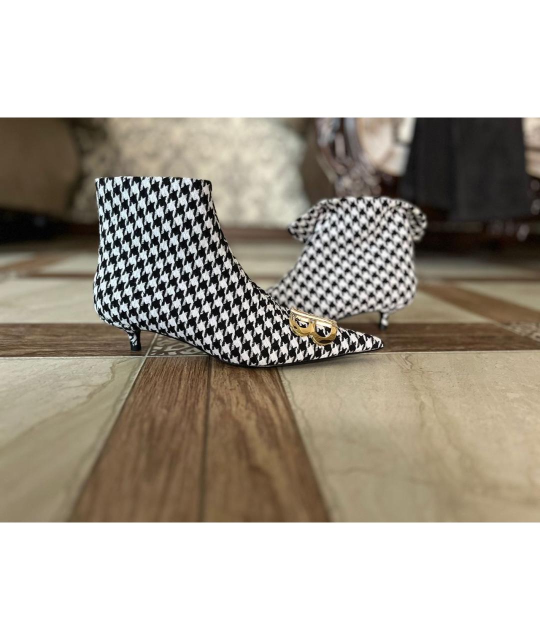 BALENCIAGA Антрацитовые текстильные ботильоны, фото 5