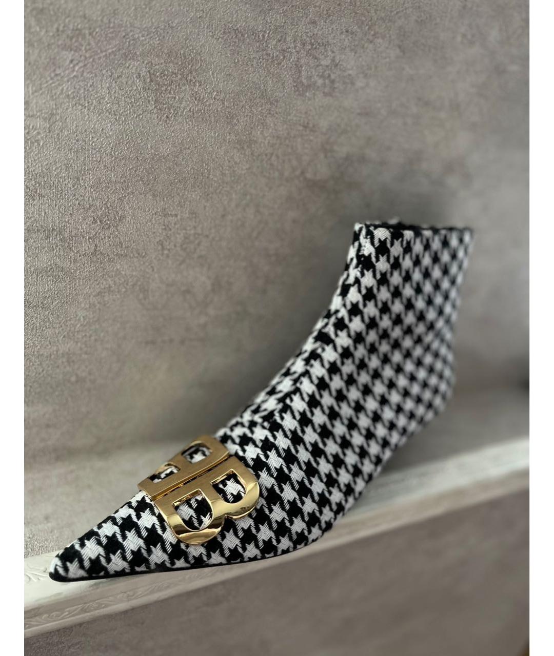 BALENCIAGA Антрацитовые текстильные ботильоны, фото 4