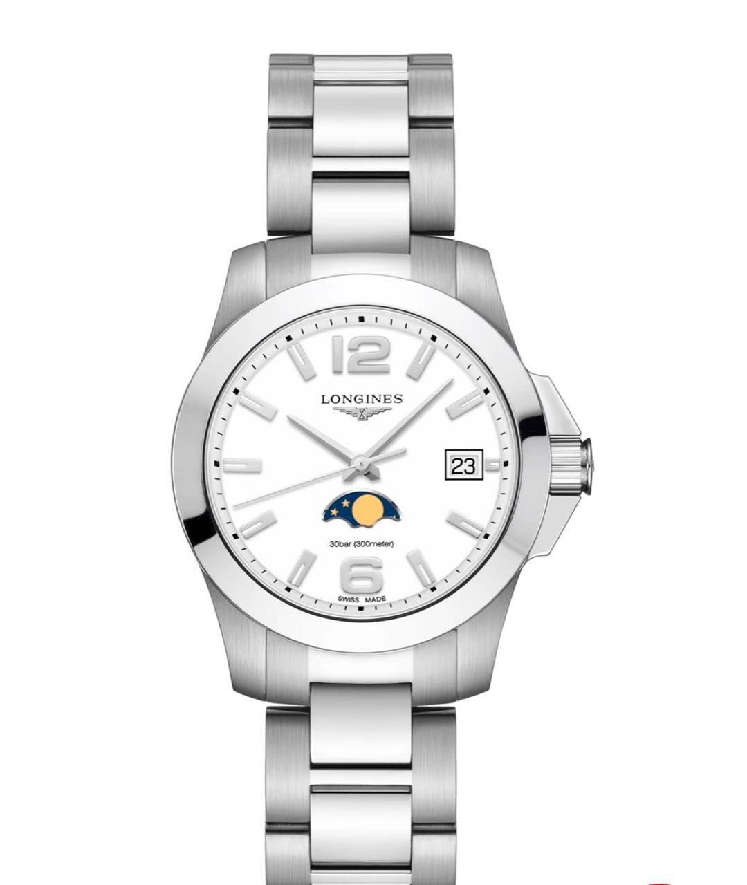 LONGINES Антрацитовые металлические часы, фото 1