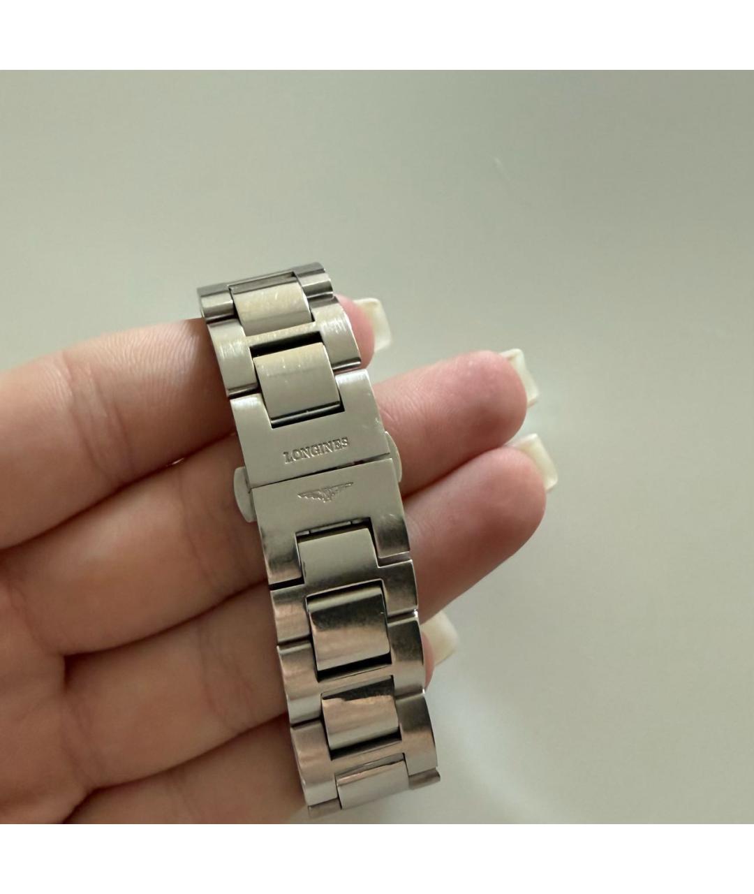 LONGINES Антрацитовые металлические часы, фото 7