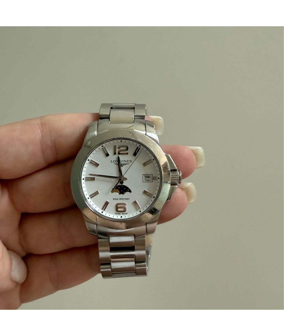 LONGINES Антрацитовые металлические часы, фото 3