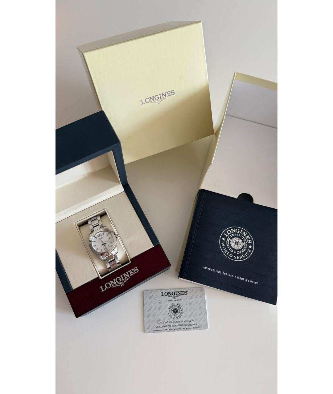 LONGINES Антрацитовые металлические часы, фото 4
