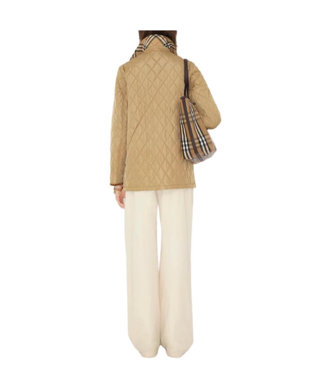 BURBERRY Бежевая полиамидовая куртка, фото 3